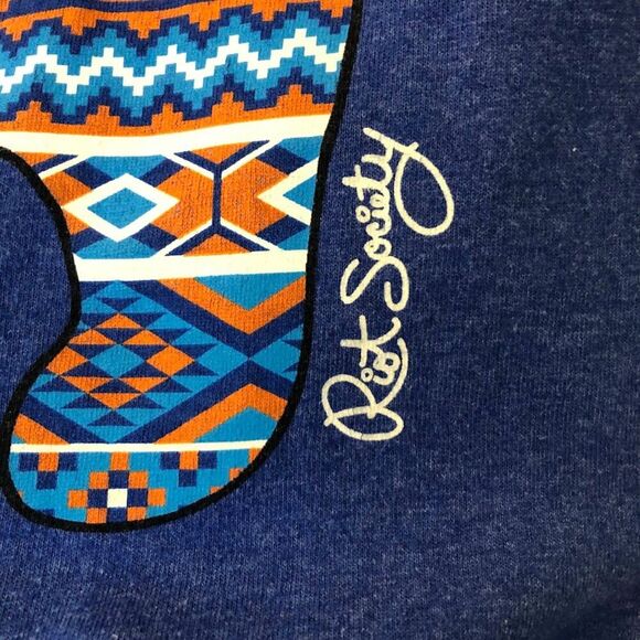 Riot Society Men's Unisex Blue Graphic Tee T-shirt Large Indian Chief Comfot - Picture 5 of 9